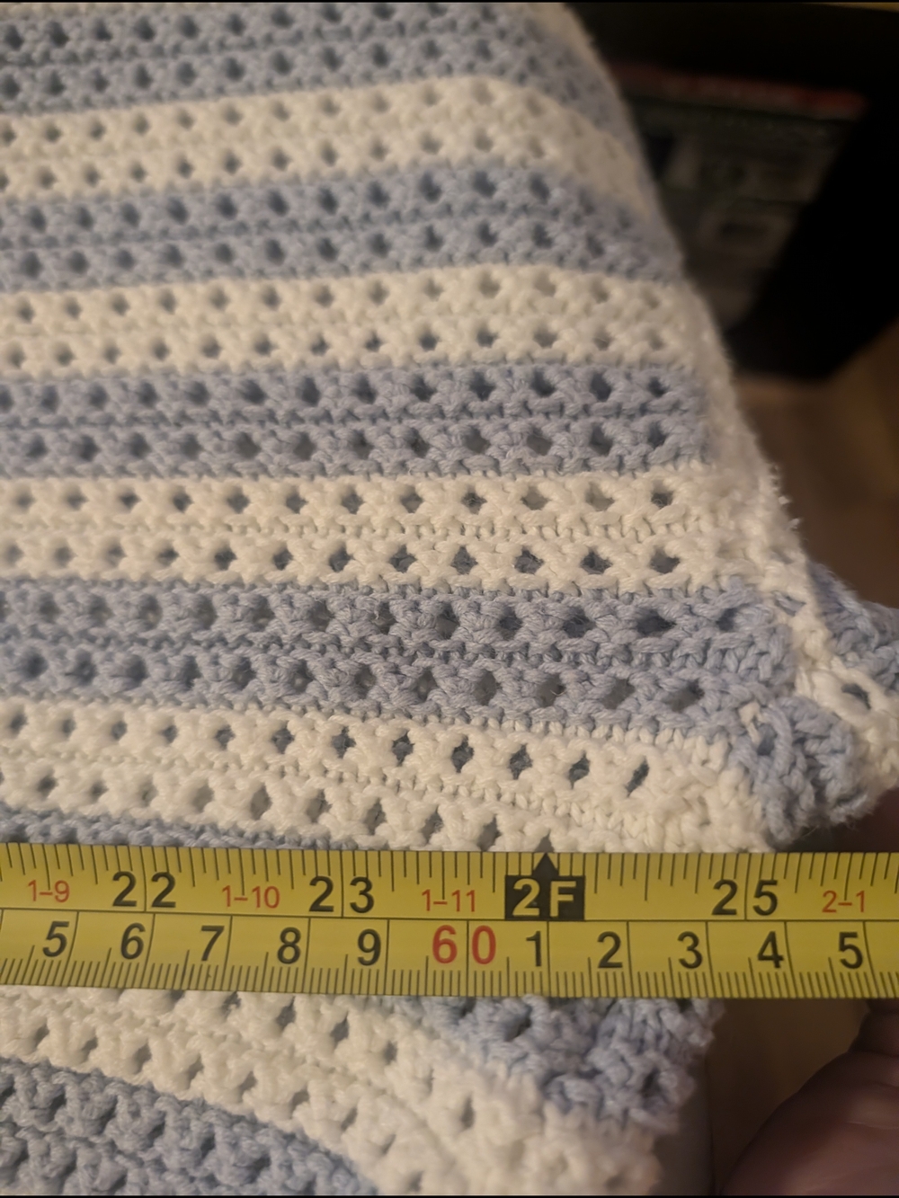 moon & madison Cream and Light Blue Striped Cropped Crew Sweater - Picture 6 of 6